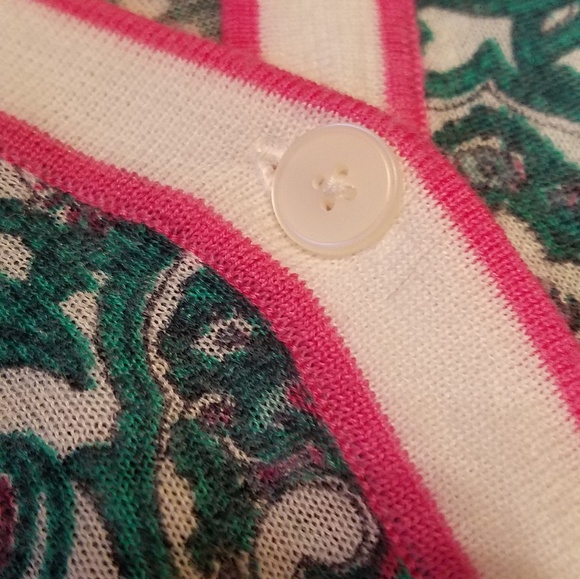 ANN TAYLOR LOFT | graphic button down cardigan - Picture 3 of 5